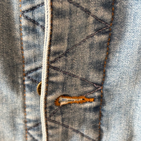 NWT Zadig & Voltaire Blue Jean Jacket with Gold 'Rock' Design - S - Picture 10 of 14